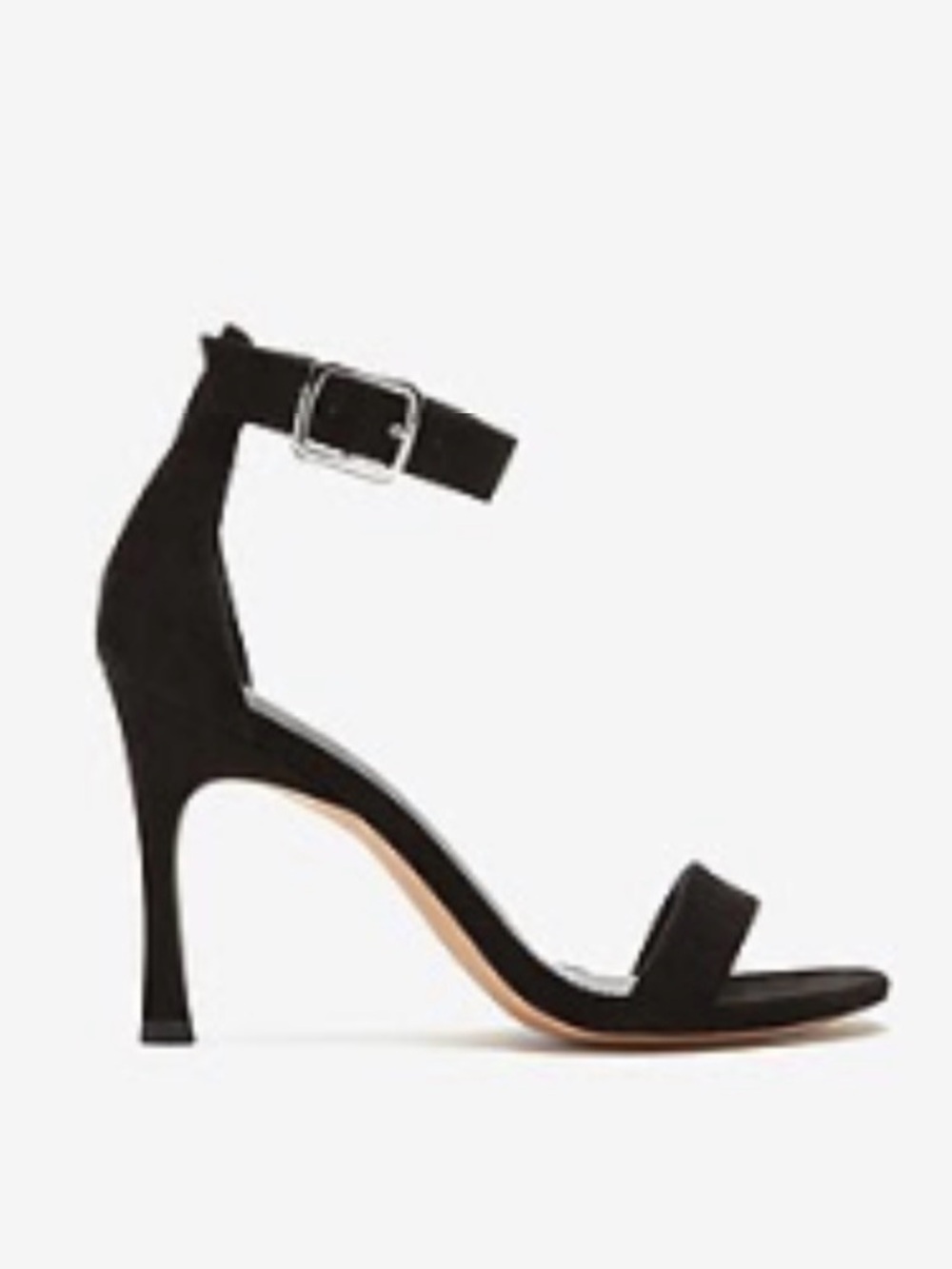 Express Black Suede Velvet Stiletto Heels With Straps Size 6